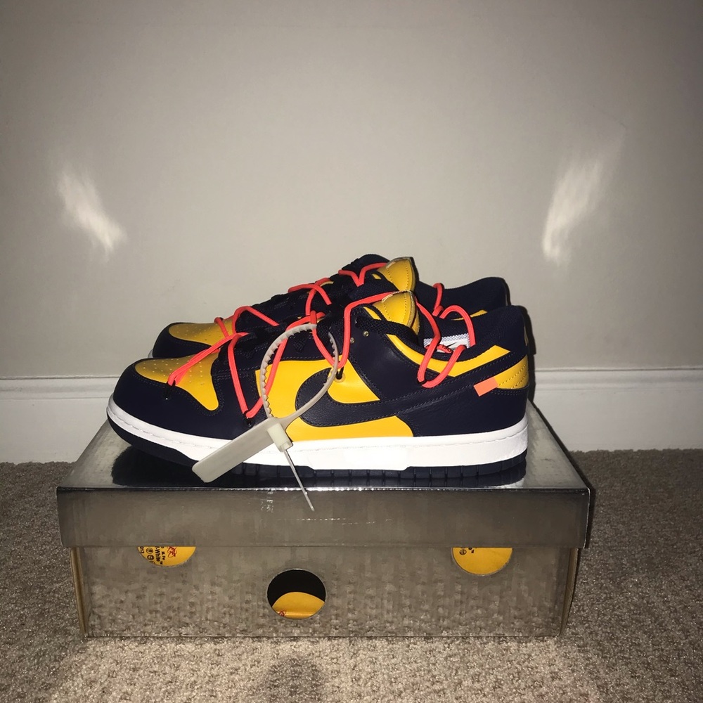 Nike Off White Dunk Low Navy/Gold